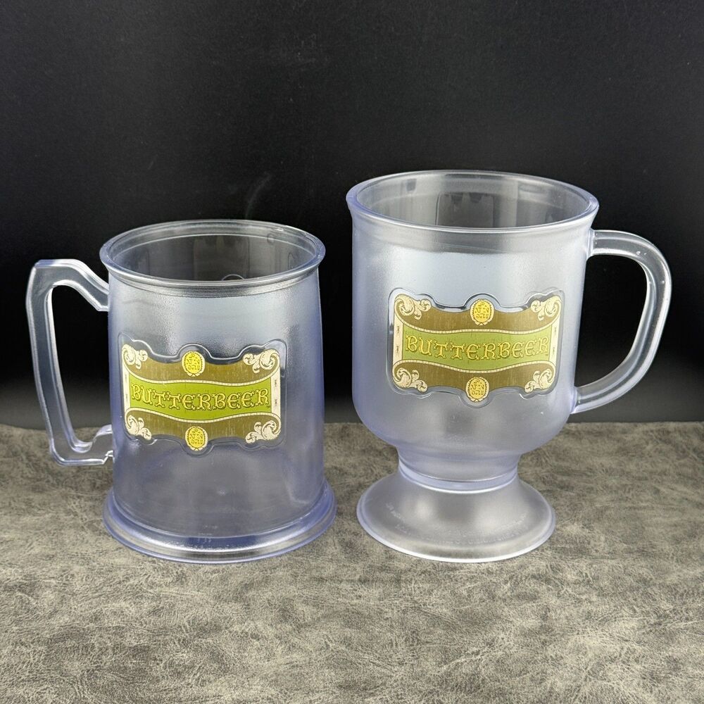 TWO (2) Souvenir Harry Potter Butterbeer Mug & Goblet Universal Studios Plastic